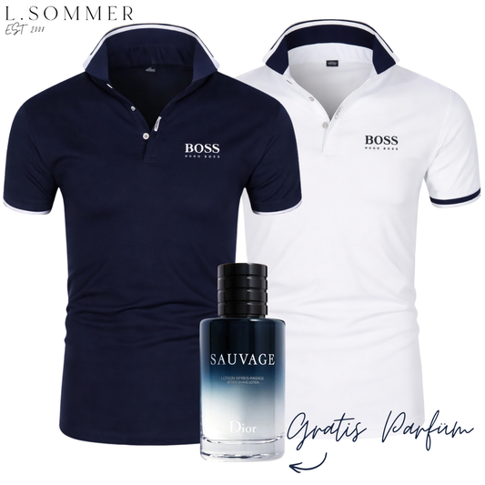 Limitierte Auflage: 2 Premium Poloshirts + Gratis Duft